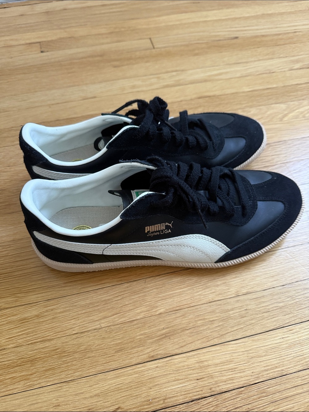 Puma Suede Super Liga OG Retro Men's Sneakers in Black and White